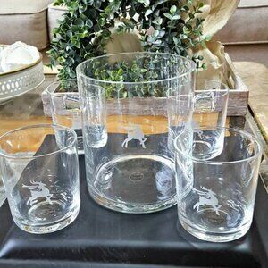 NEW! SET/5 GORHAM Crystal ICE BUCKET & TUMBLERS